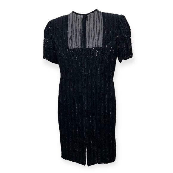 Stenay Beaded Silk Dress Black Size 10 - Picture 7 of 8